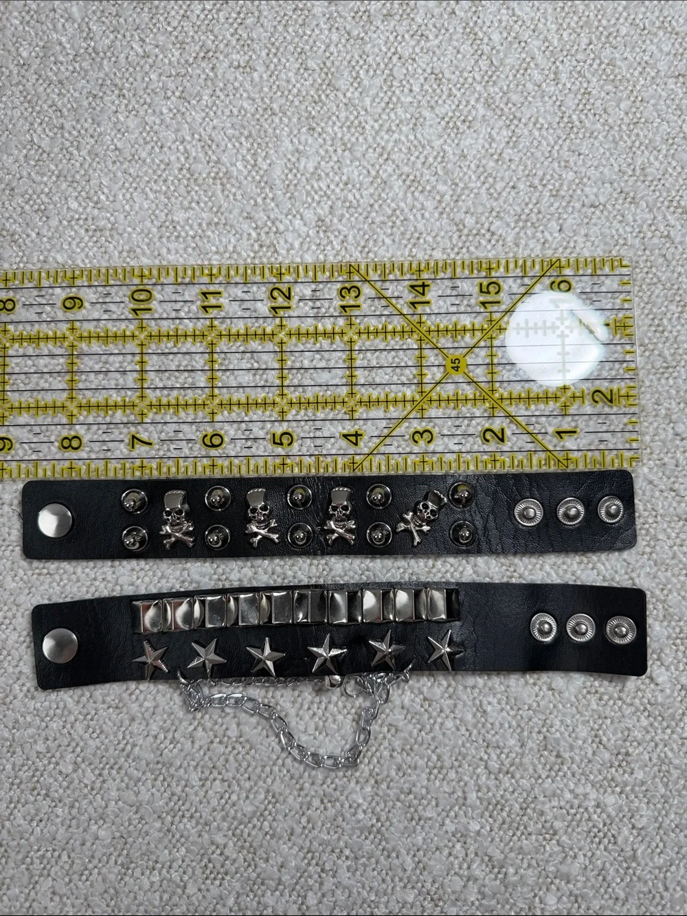 Black Studded Chain Bracelet Set - Unbranded